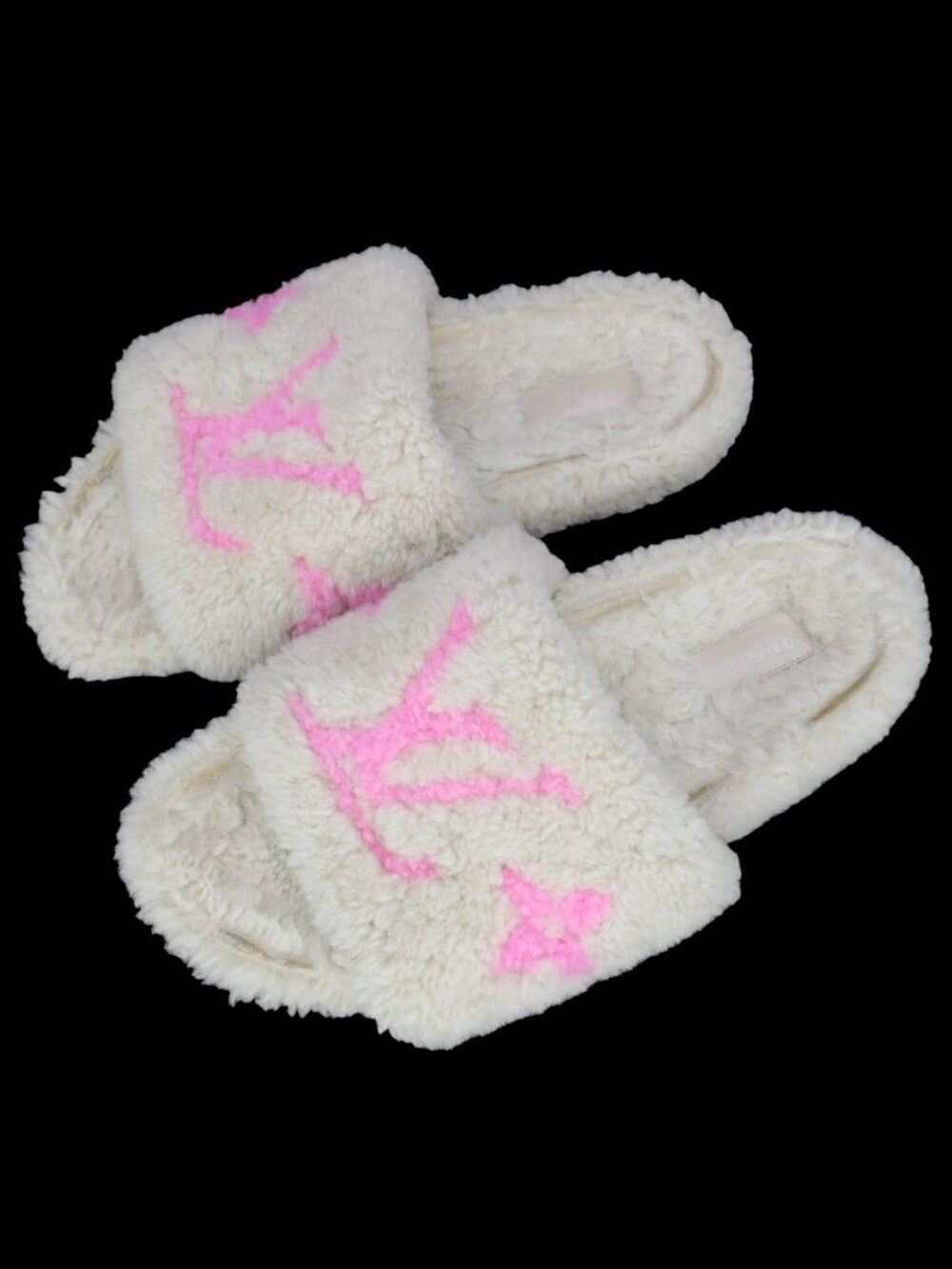 Louis Vuitton Paseo Flat Comfort Mule Logo Shearling Fur Slide Sandal Slipper 39